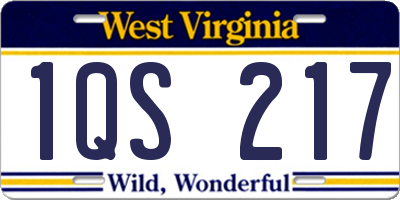 WV license plate 1QS217