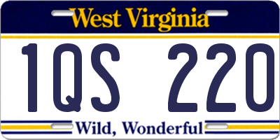 WV license plate 1QS220
