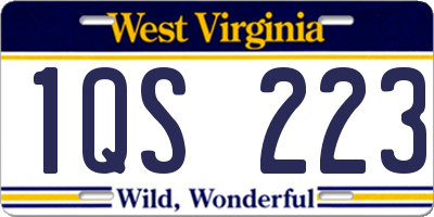 WV license plate 1QS223