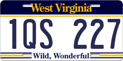 WV license plate 1QS227