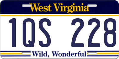 WV license plate 1QS228