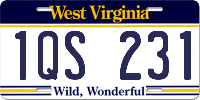 WV license plate 1QS231