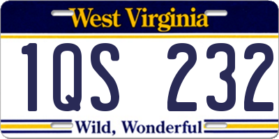 WV license plate 1QS232