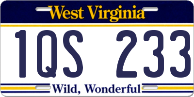 WV license plate 1QS233