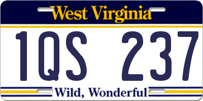 WV license plate 1QS237