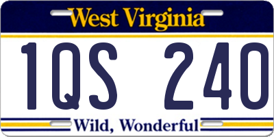 WV license plate 1QS240