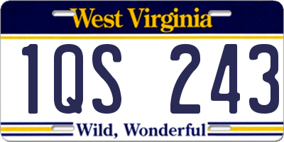 WV license plate 1QS243