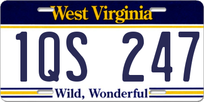 WV license plate 1QS247
