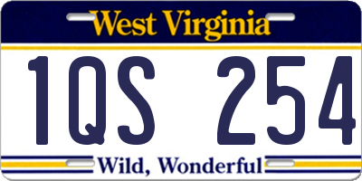 WV license plate 1QS254