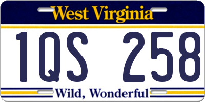 WV license plate 1QS258