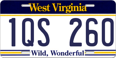 WV license plate 1QS260