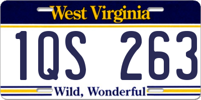 WV license plate 1QS263