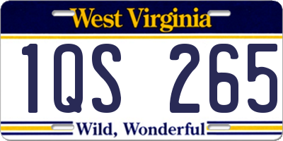 WV license plate 1QS265