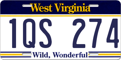 WV license plate 1QS274