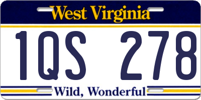 WV license plate 1QS278