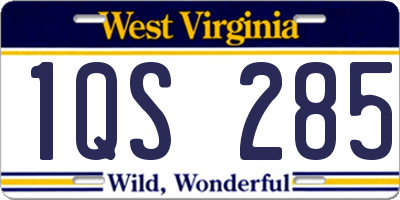 WV license plate 1QS285