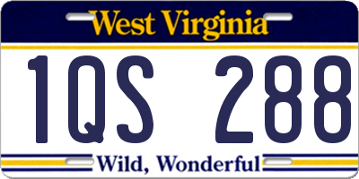 WV license plate 1QS288