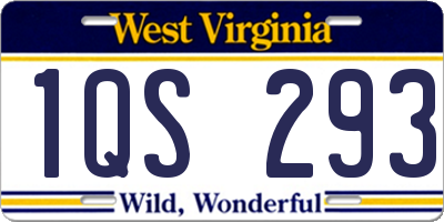 WV license plate 1QS293