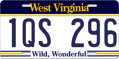 WV license plate 1QS296