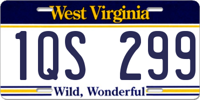 WV license plate 1QS299