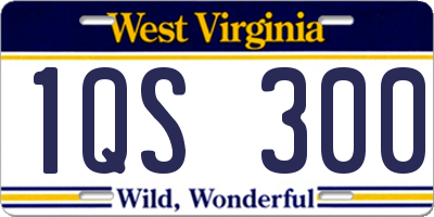 WV license plate 1QS300
