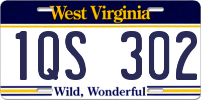 WV license plate 1QS302