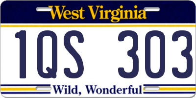 WV license plate 1QS303