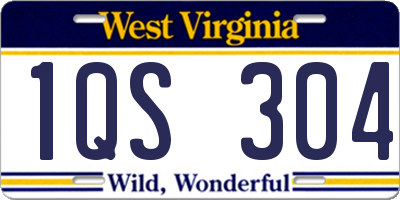 WV license plate 1QS304