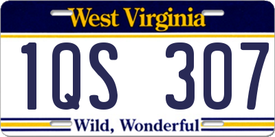 WV license plate 1QS307