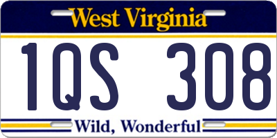 WV license plate 1QS308