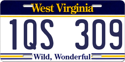 WV license plate 1QS309