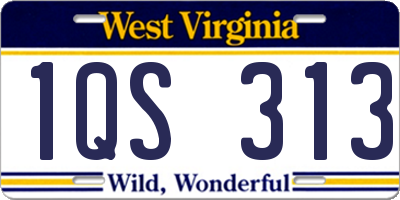 WV license plate 1QS313