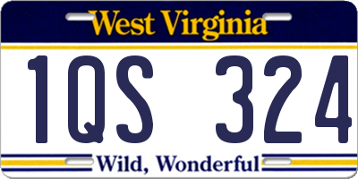 WV license plate 1QS324