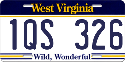 WV license plate 1QS326