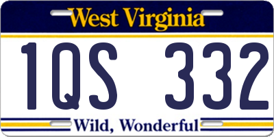 WV license plate 1QS332