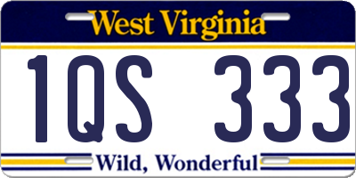 WV license plate 1QS333