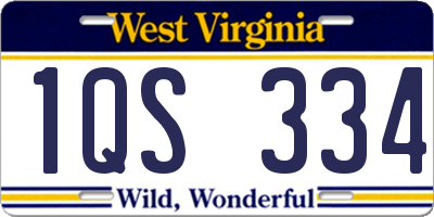 WV license plate 1QS334
