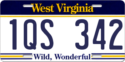 WV license plate 1QS342