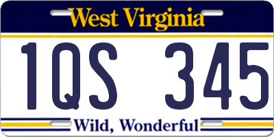 WV license plate 1QS345