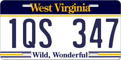 WV license plate 1QS347