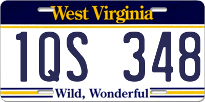 WV license plate 1QS348