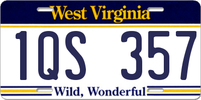 WV license plate 1QS357