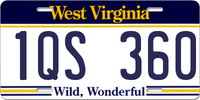 WV license plate 1QS360