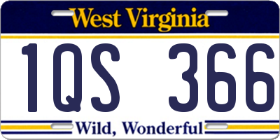 WV license plate 1QS366
