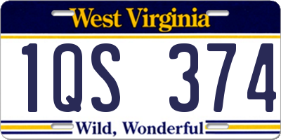 WV license plate 1QS374
