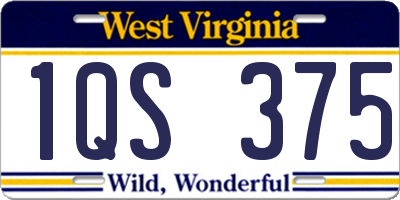 WV license plate 1QS375