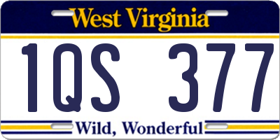 WV license plate 1QS377