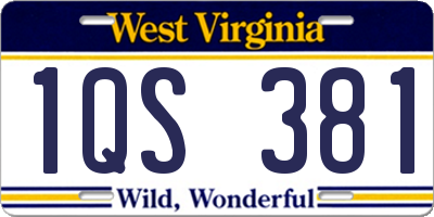 WV license plate 1QS381