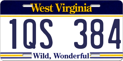 WV license plate 1QS384