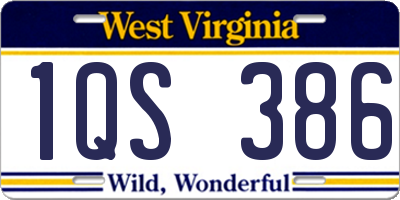 WV license plate 1QS386